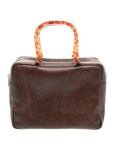 Pre-owned Etro Top Handle Bag In Brown