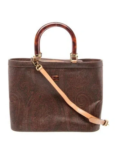 Pre-owned Etro Top Handle Bag In Burgundy