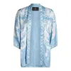 Etro Paisley Print Casual Kimono Top In Blue