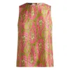 Etro Paisley Foliage Sleeveless Top Button Detail In Multi