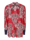 Etro Pintucked Floral-print Cotton And Silk-blend Voile Blouse In Multicolour