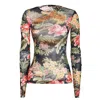 Etro , Tulle Top With Print, Navy Blue, Size 48 In Stampa F.do Blu