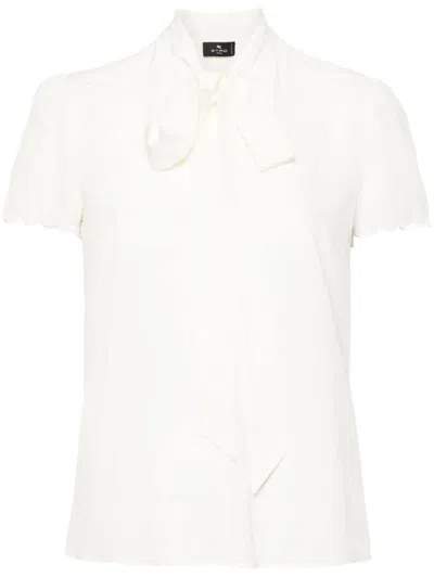 Etro Tie-neck Silk Blouse In White