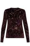 Etro Top With A Velvet Pattern In Burgundy