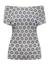 Etro Woman Top Light Blue Size 8 Viscose In Stampa Fdo Azzurro