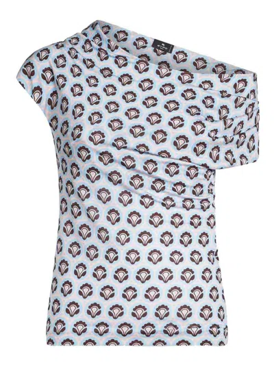 Etro Top With Print In Azul