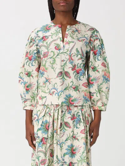 Etro Floral Cotton Blouse Shirt And Blouse Multicolor