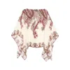 Etro , Silk Poncho Top With Placed Print, Woman, Multicolour In Multi
