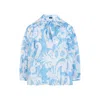 Etro Loose-fit Cotton Shirt With V-neck And Floral Pattern