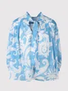 Etro Loose-fit Cotton Shirt With V-neck And Floral Pattern