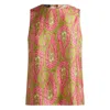 Etro Paisley Foliage Sleeveless Top Button Detail In Multi