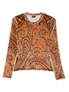 Etro Floral T-shirt In Brown