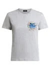 Etro Grey Crewneck Logo T-shirt