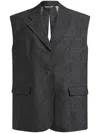 Etro Jacquard Waistcoat Back Opening In Black
