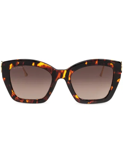 Etro Tortoiseshell-effect Sunglasses In Brown