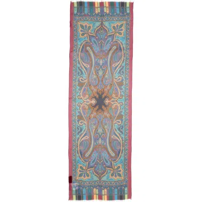 Etro Tosca Silk Fringe Scarf In Multi