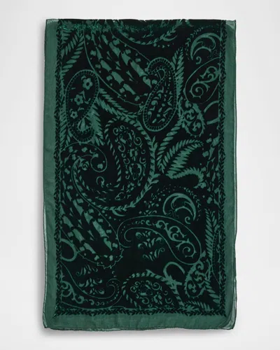 Etro Tosca Wool Cashmere Scarf In Green