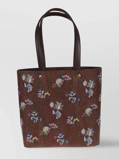 Etro Tote Bag With Floral Pattern And Dual Handles