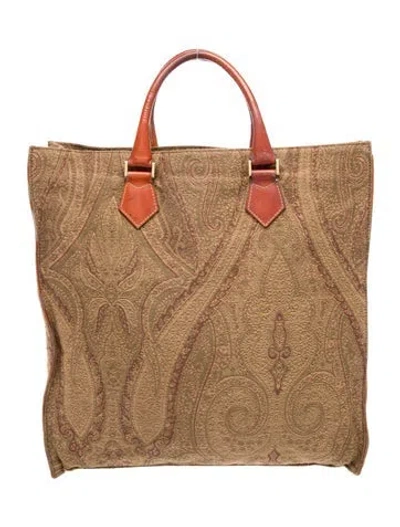 Pre-owned Etro Tote In Brown