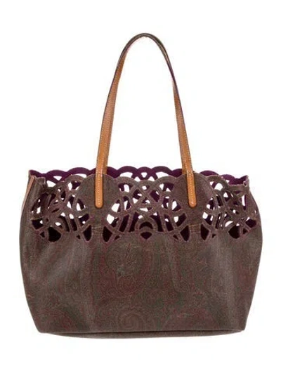 Pre-owned Etro Tote In Brown