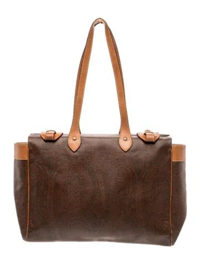 Pre-owned Etro Tote In Brown