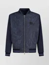 Etro Logo-embroidered Paisley-print Bomber Jacket In Blue