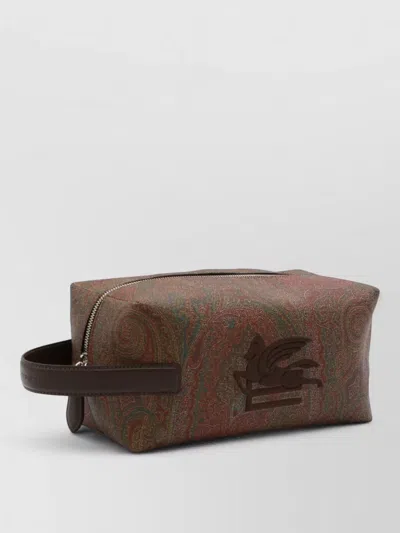 Etro Travel Clutch Paisley Pattern Side Handle