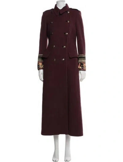 Pre-owned Etro Trench Coat In Burgundy