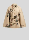 Etro , Trenchcoat In Capeform Mit Floralem Druck, Damen, Beige, Grösse 48