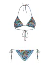 Etro Bouquet-print Bikini Set In Blue