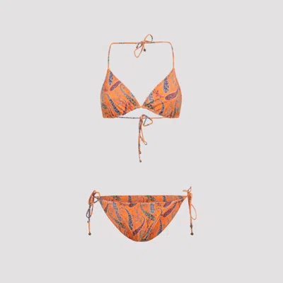 Etro Triangle Top Bikini In Orange