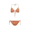 Etro Triangle Top Bikini In Orange