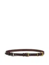 Etro Leather Belt With Dual Buckle Design In Brown