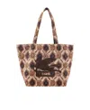 Etro Trotter Jacquard Tote Bag In Brown