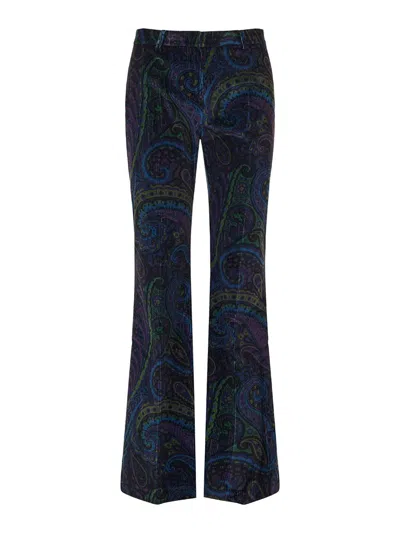 Etro Trouser In Blue