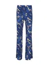 Etro Flared Leg Floral Pattern High Waist Trousers