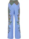 Etro Palazzo Silk Trousers With Floral And Geometric Print