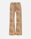 Etro Wide Leg Cotton Trousers With Paisley Pattern