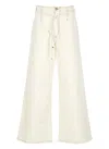 Etro Ivory Cotton Palazzo Pants With High Waist In White