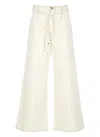 Etro Ivory Cotton Palazzo Pants With High Waist In White