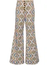 Etro Printed Cotton Denim Flared Jeans