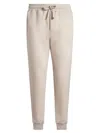 Etro Pegaso-embroidered Wool Jogging Trousers In Beige
