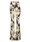 Etro Print Viscose Trousers In Black