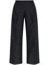 Etro Blue Wool Blend Trousers In Black