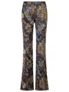 Etro Printed Stretch Viscose Pant In Black