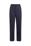Etro Elastic Waistband Pleated Front Trousers In Blue