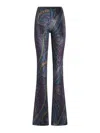 Etro Chenille All-over Pattern Pants In Blue