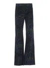 Etro Paisley-print Flared Viscose Trousers In Blue