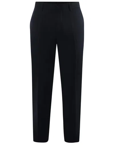 Etro Stretch Twill Trousers In Blue