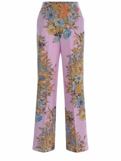 ETRO TROUSERS ETRO BOUQUET MADE OF SILK
